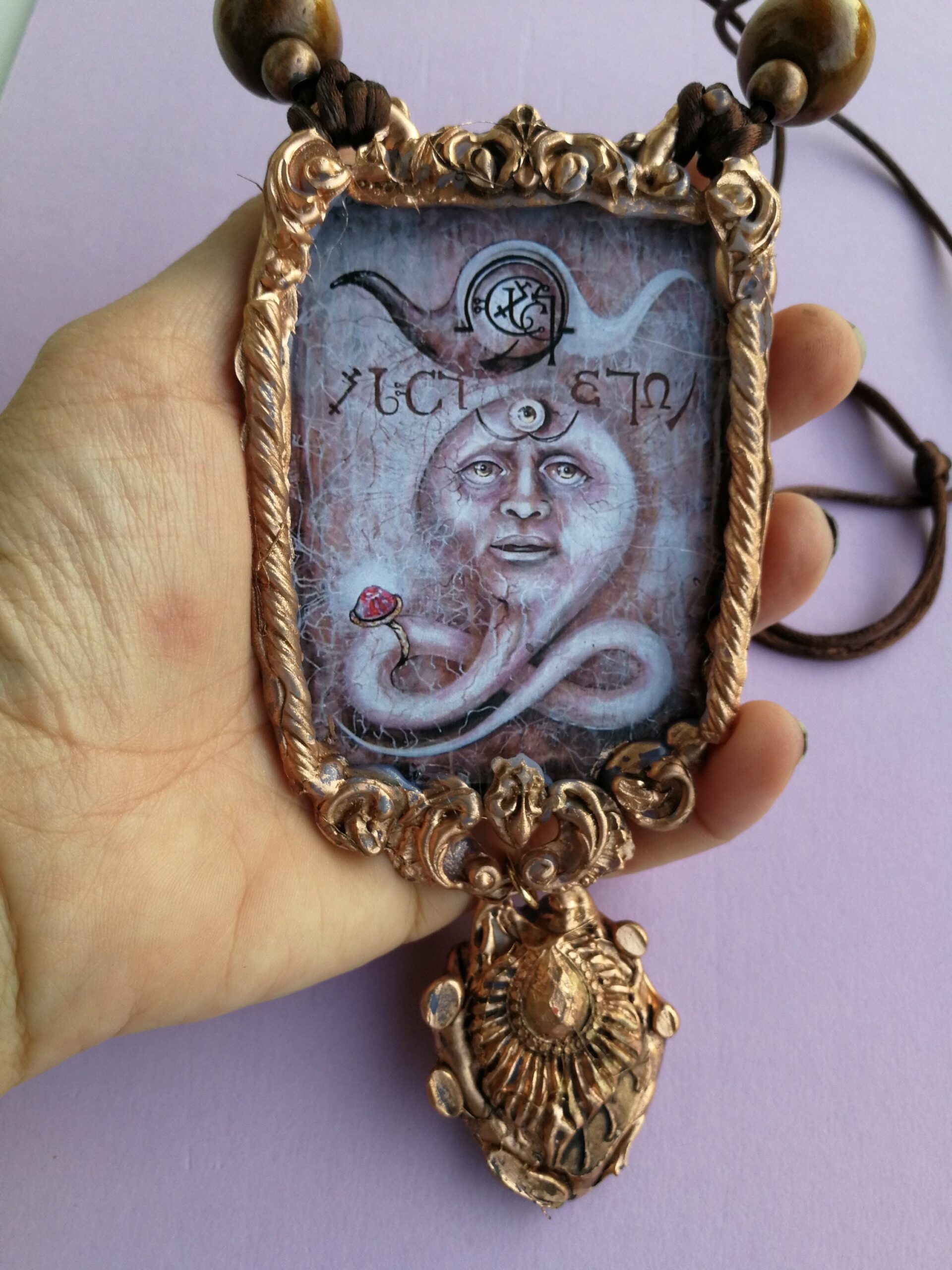 Ars Goetia Talisman Agaliarept Demon Lemegeton Seal Amulet Pendant, Gothic Witch Necklace Witchcraft Occult