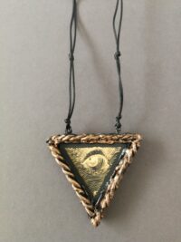 Dollar Eye Necklace Charm, Protective Talisman Pendant, Abundance & Money Attraction Amulet, Triangle Good Luck