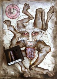 Buer Demon Protective Talisman Amulet, Magic Gothic Jewelry Witchcraft Lemegeton Goetia, Satanic Black Goat