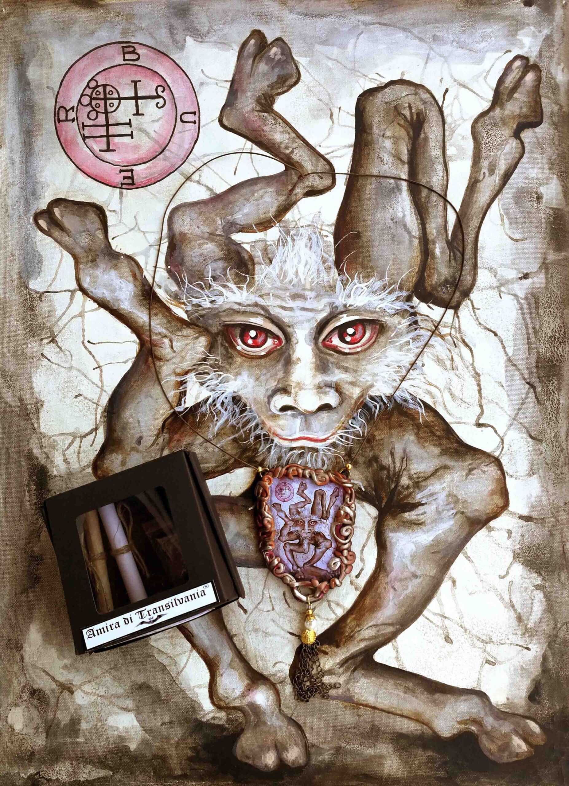 Buer Demon Protective Talisman Amulet, Magic Gothic Jewelry Witchcraft Lemegeton Goetia, Satanic Black Goat