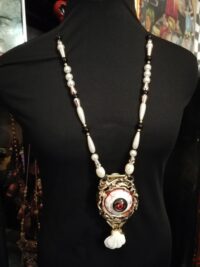 Evil Eye Necklace, Protective Talisman Pendant, Protection Amulet Witch Jewelry Hand Help Spirit Vessel