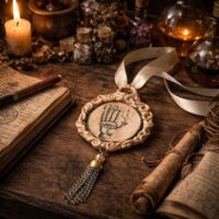 Alchemical Amulet, Alchemy Symbols Palmistry Hand, Sacred Geometry Spiritual Pendant Magical Power & Protective Talisman