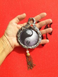 Yin and Yang Buddhist Tibetan, Quan Kuan Guan Kwan Yin Oriental Talisman, Lao Tzu Jewelry, Prayer Amulet Yoga Symbol