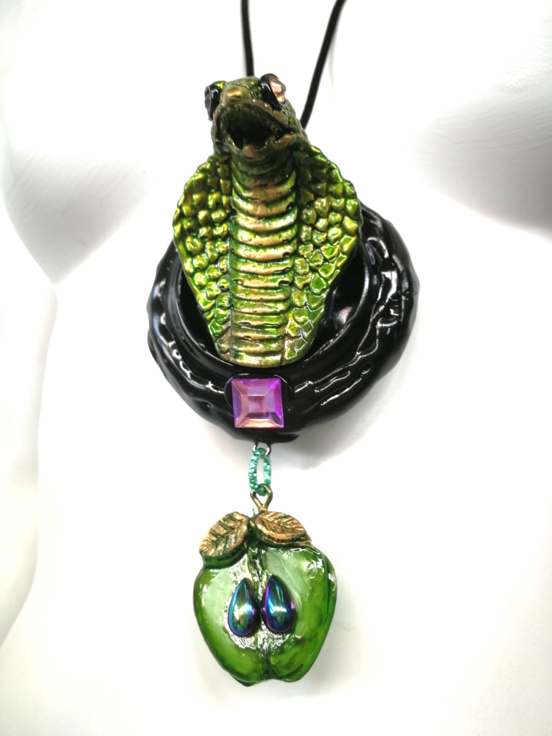 Green Snake Talisman Pendant, Feng Shui Amulet, Dune Imperium Magic Power Life Forever Jewelry