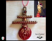 Dracula Talisman Bat Vampire, Gothic Cross Transylvania Necklace, Dragon Crown Pendant, Count Vlad Tepes