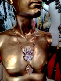 Guardian Angel, Winged Cherubim Protection Pendant, Magic Talisman Protective, Archangel Cherub Amulet Capital Shell