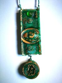 Dollar Symbol Necklace, Good Luck Pendant Amulet, Bitcoin Money Wealth Attraction, Abundance Richness Talisman