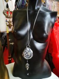 Xeno Alien, Superstar Necklace Amulet, Magic Powers Talisman Celestian, Extraterrestrial Figure ET Futuristic Monster