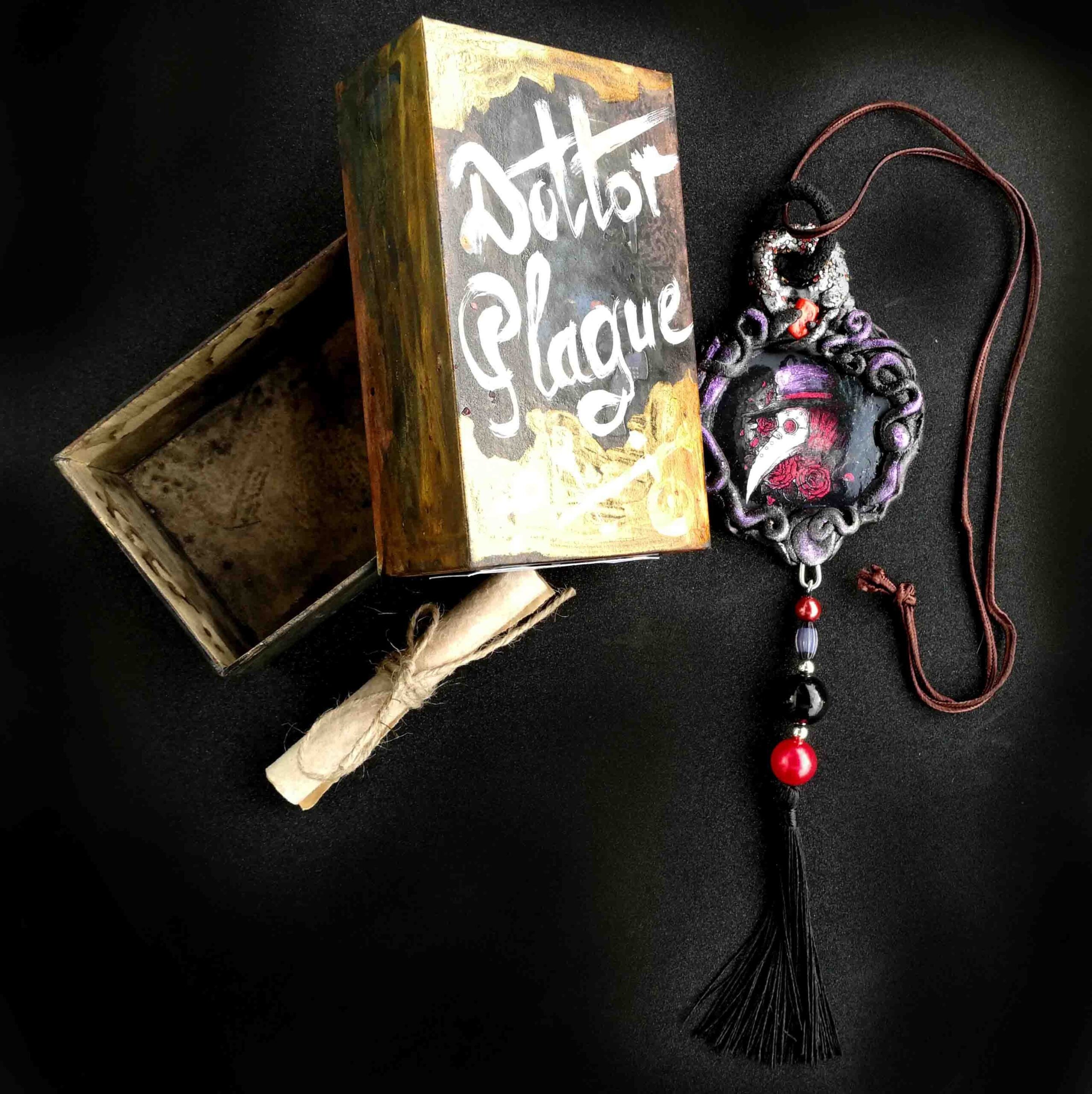 Doctor Plague, Venetian Mask Pendant Face Hat, Protective Amulet Steampunk, Protection Talisman Venezia Symbol