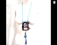 La Santa Muerte Pendant, Macabre Voodoo Magic Talisman Necklace, Witch Jewelry Gothic Skull Amulet