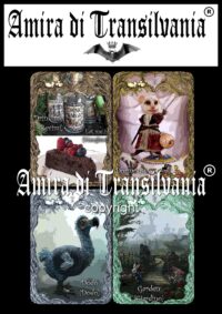 Alice in the Wonderland Tarot, White Rabbit with Cheshire Cat, Queen of Hearts and White Queen, Mad Hatter Dodo Dormouse