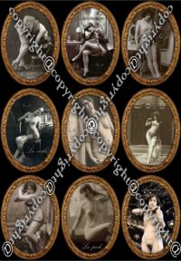 Erotic Tarot Cards, Vintage Oracle Sexy Image, Maison Bordell Nude Woman, Naked Body Photo