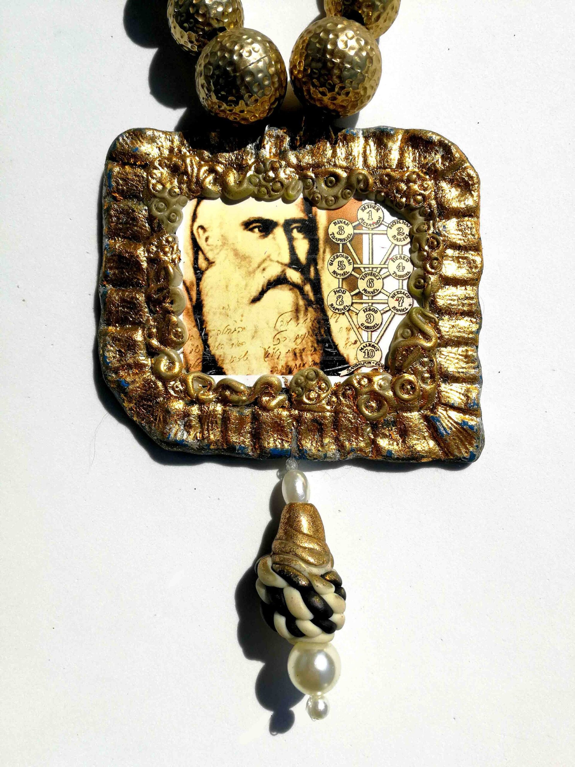 Kabbalistic Talisman, Kabbalah Mystical Amulet, Jewish King Solomon Hebrew Necklace, Sephiroth Tree of Life