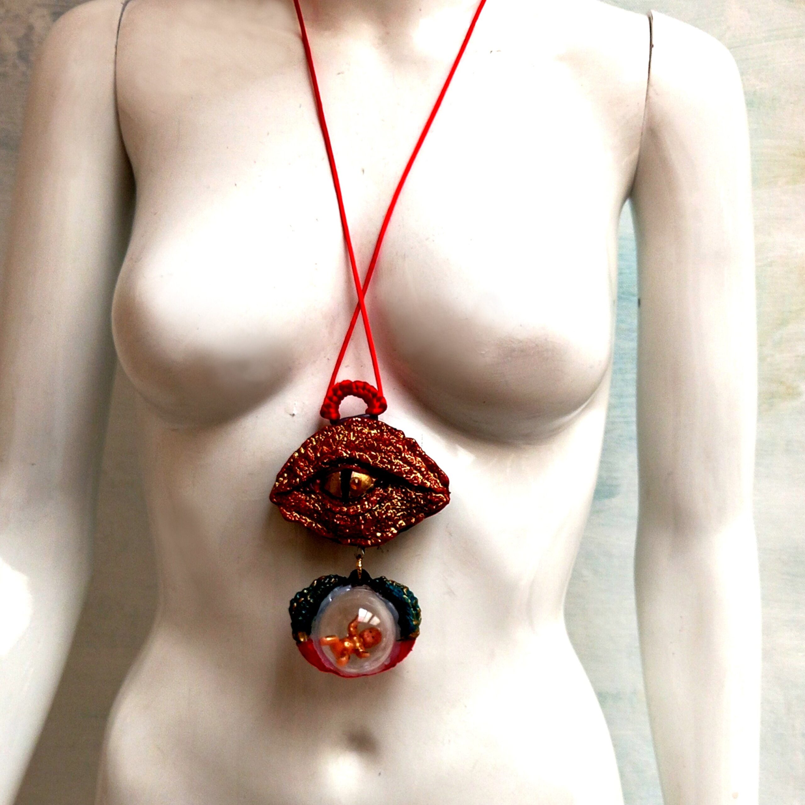 Dragon Pendant, Claw Necklace Magic Talisman, Globe Ball Amulet Demon Evil Eye Lucifer Jewelry