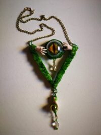 Elohim Necklace YHWH Yahweh Pendant, Yahuah Hebrew Jewish Symbol, Magic Talisman Amulet Dragon Eye