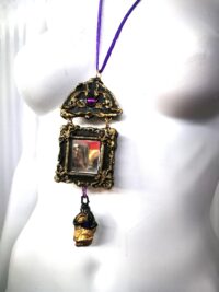 Black Mirror Amulet, Witch Talisman Occult Jewelry, Ars Goetia Portal Practical Magic Witchcraft Pendant