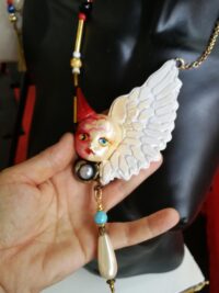 Angel and Demon, Winged Guardian Talisman Protection Pendant, Spiritual Sacred Energy Amulet Evil Eye