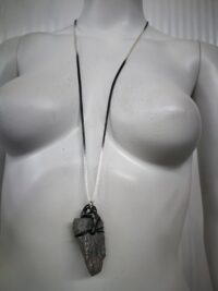Witch Familiar, White Snake Ancient Spirit Companion, Uncut Gemstone Pendant Witchcraft, Magical Powers Raw Stone Amulet