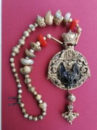 Vampire Jewelry, Bat Skull & Devil Eye Gothic Necklace, Dragon Crown Magic Talisman Amulet Pendant