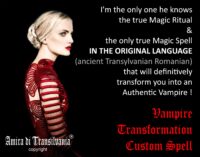 Vampire Mindset, Become Powerful Magical Person, Magic Custom Rite Dracula Transylvania, Seduction Tecniques Instruction Ritual