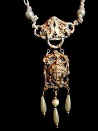 Tara Goddess Quan Yin Necklace Talisman Pendant, Kwan Yin Divine Feminine Ethnic Orient, Jewelry Prayer Amulet Yoga Taos
