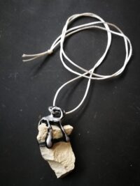 Witch Familiar, Ancient Spirit Companion Boo Ghostly, Necklace Uncut Gemstone Pendant, Magic Portal Amulet