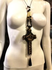 Cross Necklace, Gothic Talisman Alchemy Symbols Rosicrucian, Golden Dawn Medieval Pendant Esoteric Jewelry