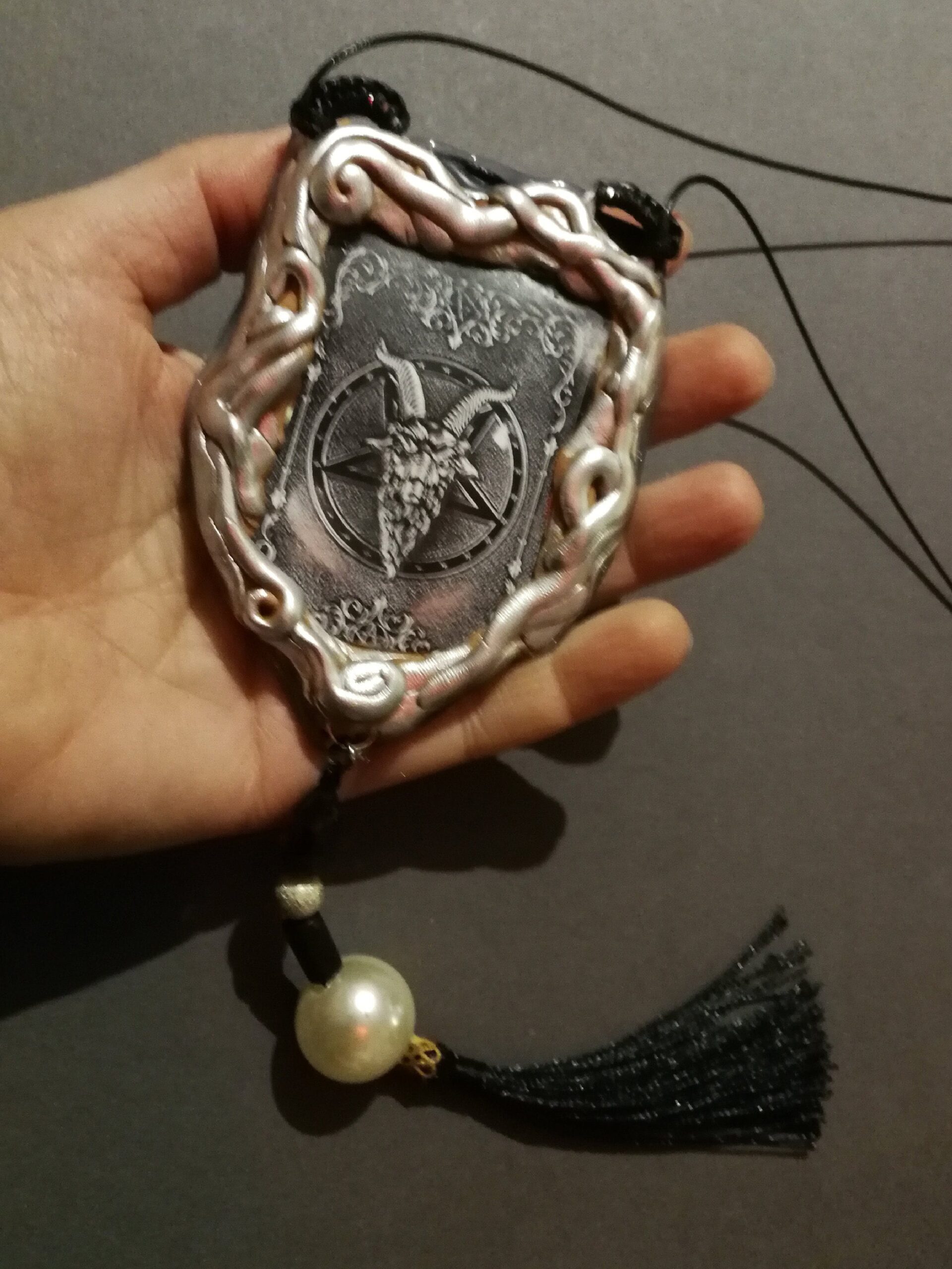 Sigil of Baphomet, Magic Talisman Templar Symbol, Black Magick Goth Jewel, Satanic Necklace Lucifer Satanist Pentagram