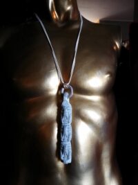 Native American Totem, Shaman Talisman Pendant, Magical Power Amulet Raw Stone Jewelry, Aztec Magic Symbols Portal Seal