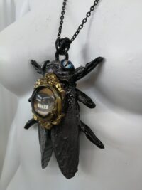 Cicada Life Cycle Amulet, Insect Bug Spirit Vessel, Haunted Magicicada Talisman Pendant Magic Eye