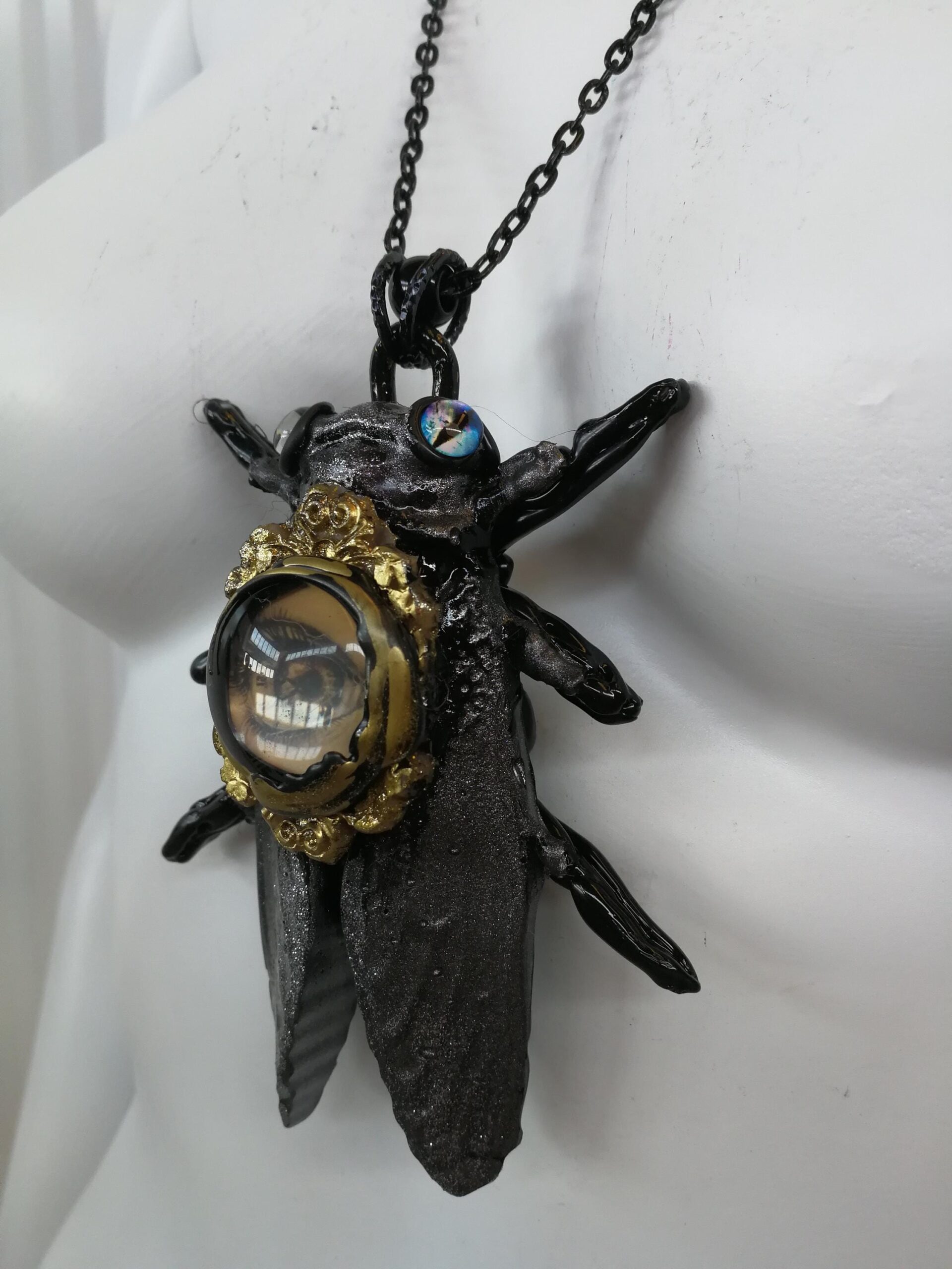 Cicada Life Cycle Amulet, Insect Bug Spirit Vessel, Haunted Magicicada Talisman Pendant Magic Eye
