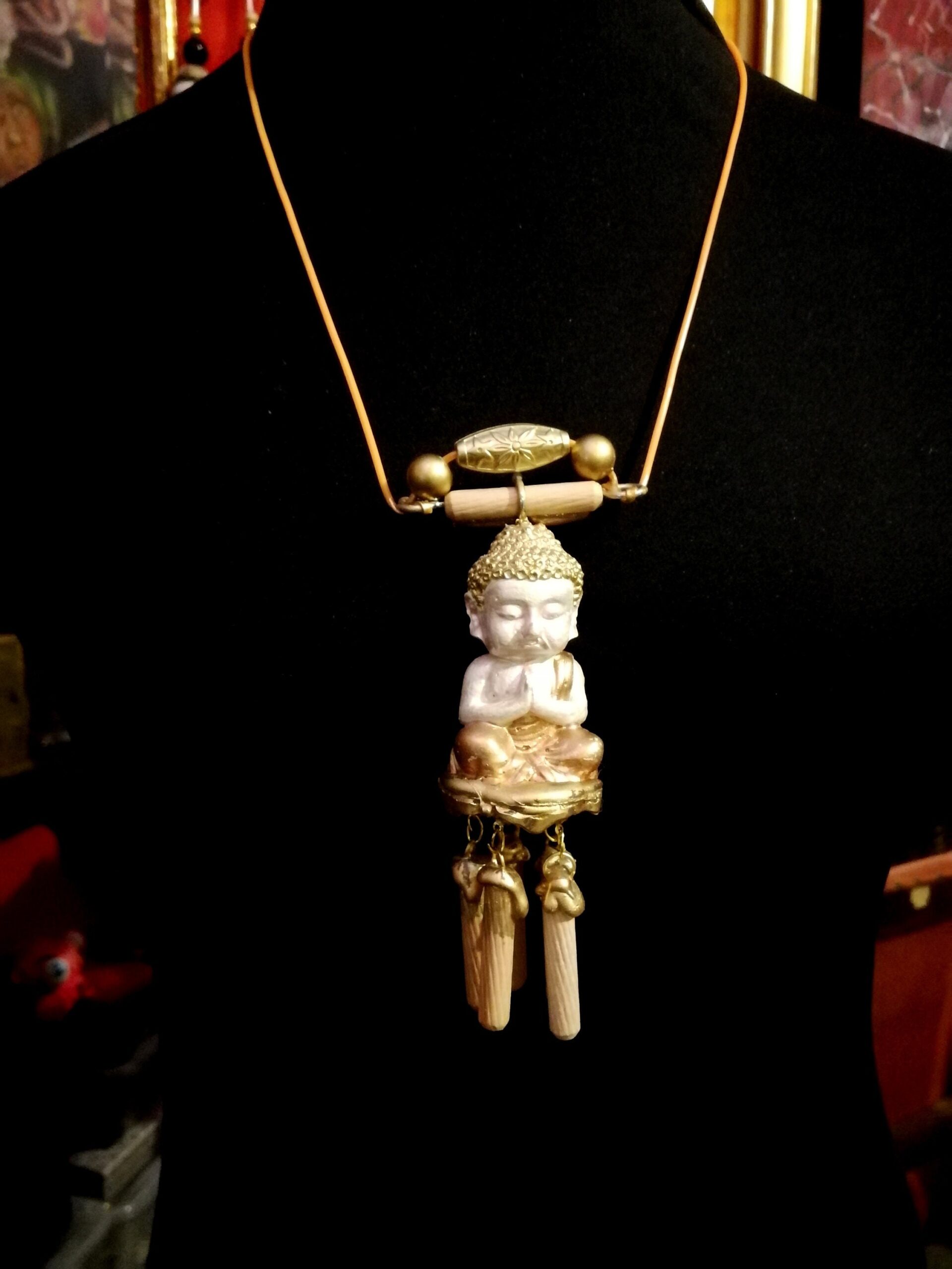 Japa Mala Amulet, Buddhist Necklace Ethnic Oriental Buddha Talisman Pendant Asian Spiritual Yoga Symbol
