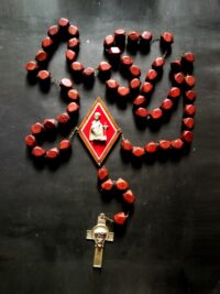 Antique Rosary, Crucifix Jesus Vintage Reliquary Church, Christian Catholic Religion Saints, Religious Relic Vatican Pope