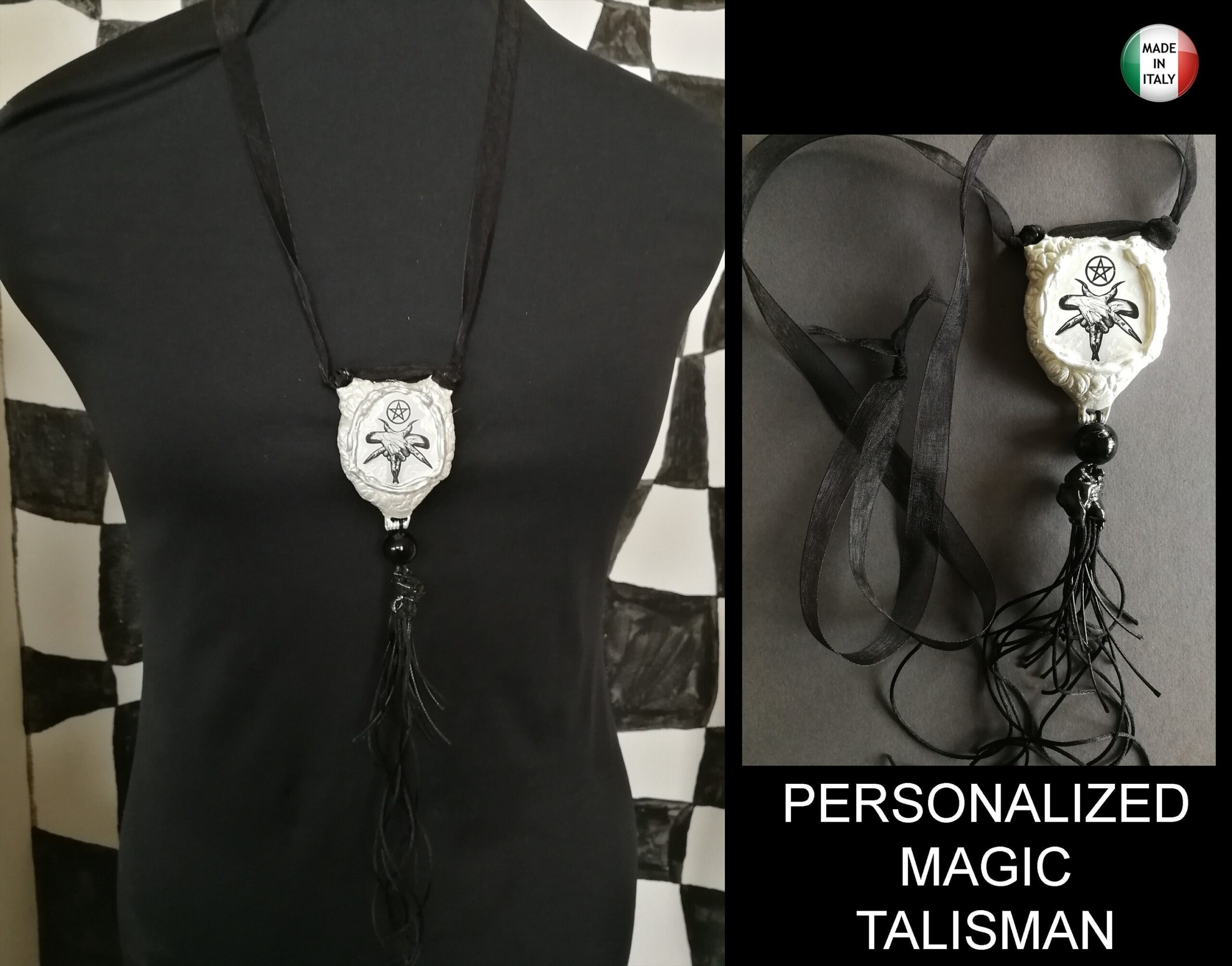 Dark Witch Amulet, Inverted Pentagram Witchcraft Symbol, Magic Occult Jewelry, Evil Eye Pentacle Talisman