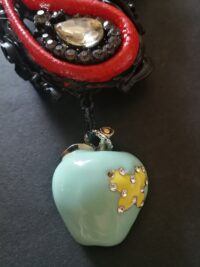 Snake and Apple, Love Talisman Another Day in Paradise, Djinn Serpent Amulet Occult Jewelry