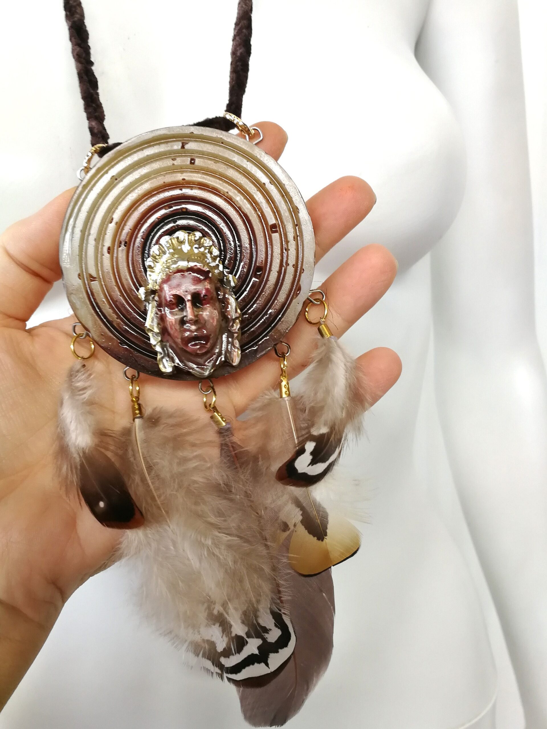 Dreamcatcher Amulet Necklace Native American, Shaman Drums Evil Eye Dream Catcher Talisman Occult Jewelry