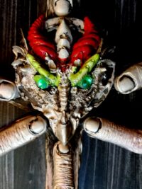 Satanic Necklace, Dragon Eye Five Fingers Antichrist Inverted Cross, Baphomet Upside Down Cross, Sigil of Lucifer Satan