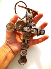 Saturn Cross Gothic Pendant, Clock Time Kronos Sacred Amulet, Metaphysical Spiritual Symbol Occult Jewelry