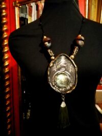 Dragon Amulet, Spirit Vessel Castle Occult Jewelry Magic Talisman Pendant, Draconian Evil Eye Protection