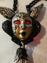 Black Angel, Satanic Talisman Satan Symbol, Demon Devil Pendant, Baphomet Necklace Archon, Magic Ritual Amulet