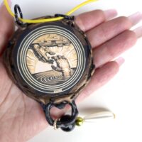 Ouroboros Snake Amulet, Sun and Moon Celestial Necklace , Hand Help Evil Eye Spiritual Protection