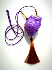 Saint Germain, Purple Heart Pendant Flame Immortality, Occult Witch Jewelry, Gothic Amulet Magick Talisman