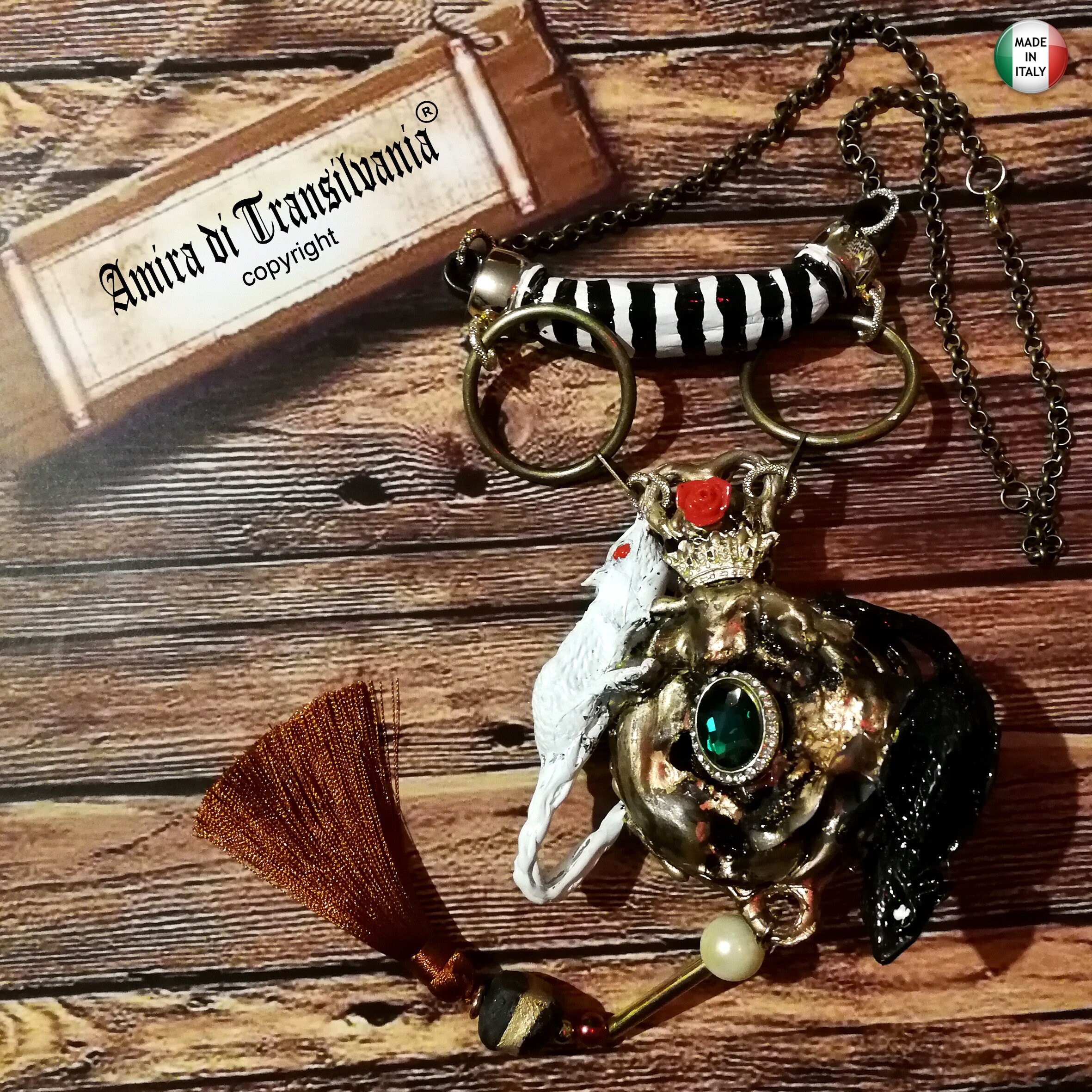 Devil Eye, Day of the Dead Pendant, Protection Talisman Amulet, Witch Jewelry Occult Magick Mouse Voodoo