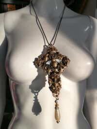 Alchemy Cross, Gothic Talisman Medieval Templar, Rosicrucian Witchcraft Symbols, Sacred Amulet Gold Bee Pendant