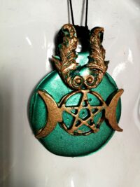 Moon Goddess Hecate, Triple Moon Talisman, Lunar Phases Witchcraft Pendant, Witch Jewelry Star Pentagram Luna Necklace