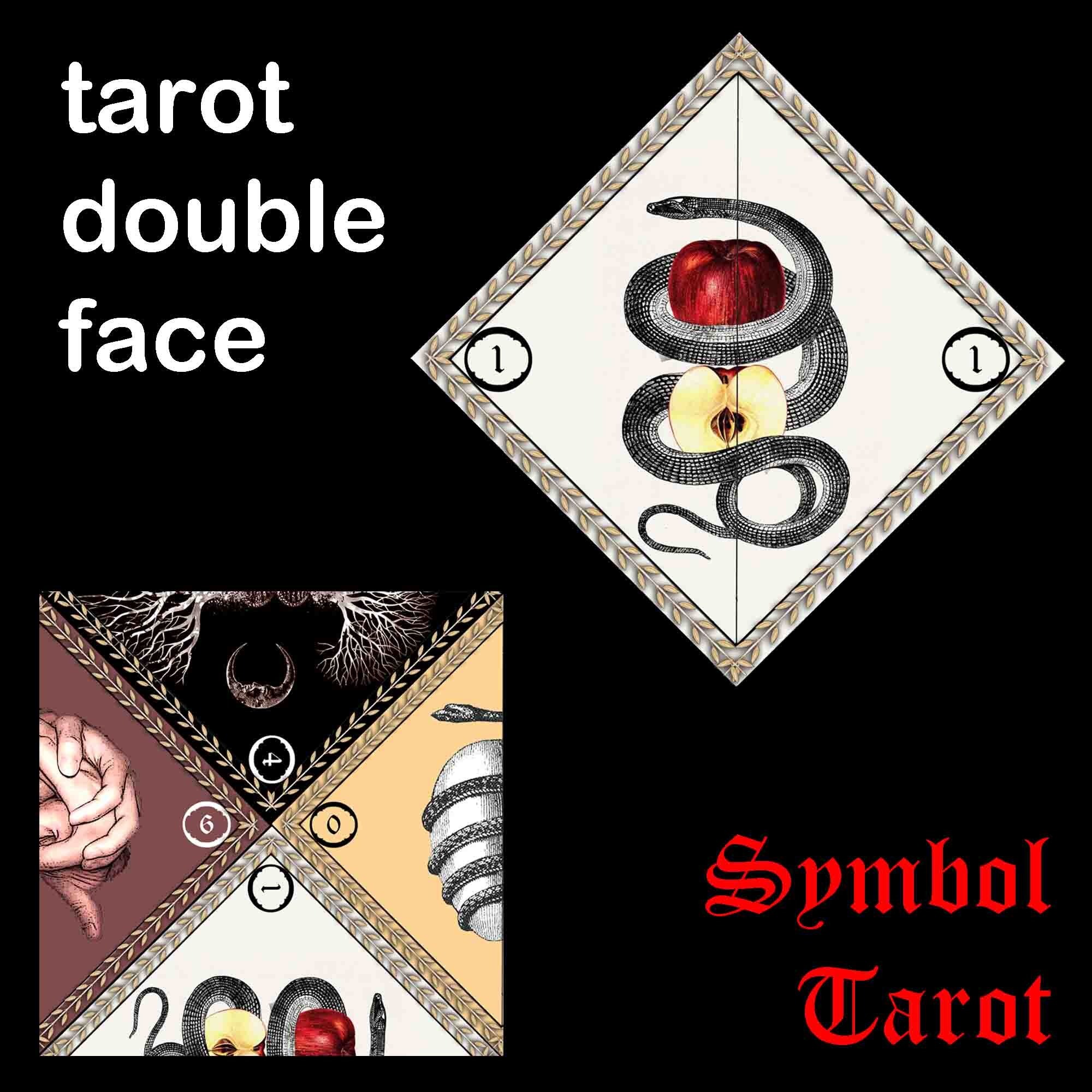 double face symbol tarot cards deck rare limited edition handmade collectible gypsy art curiosity divination vintage antique oracle + Ebook