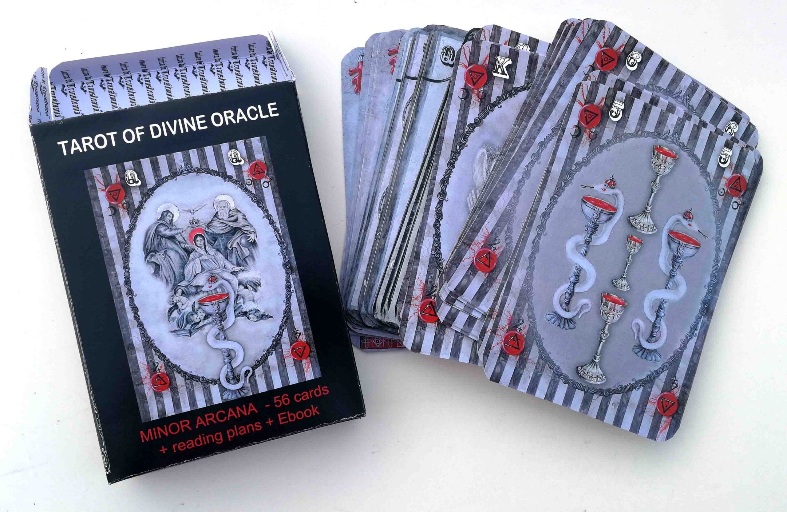 Tarot Cards Deck, Divinatory Oracle Cards, 56 Minor Arcana, Esoteric Reading Psychic, Cartomancy Magic Set Guide Book