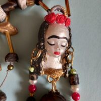 Santa Muerte, Doll Head Magic Talisman, Cursed Haunted Witchcraft Pendant, Witch Jewelry Skull Necklace