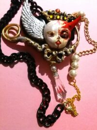 Angel and Demon, Art Deco Necklace, Art Nouveau Pendant, Victorian Gothic Amulet, Life and Death, Goth Jewel Talisman