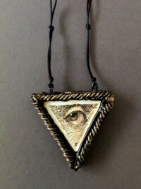 Dollar Eye Necklace Charm, Protective Talisman Pendant, Abundance & Money Attraction Amulet, Triangle Good Luck